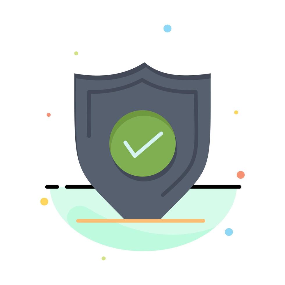 Confirm Protection Security Secure Abstract Flat Color Icon Template vector