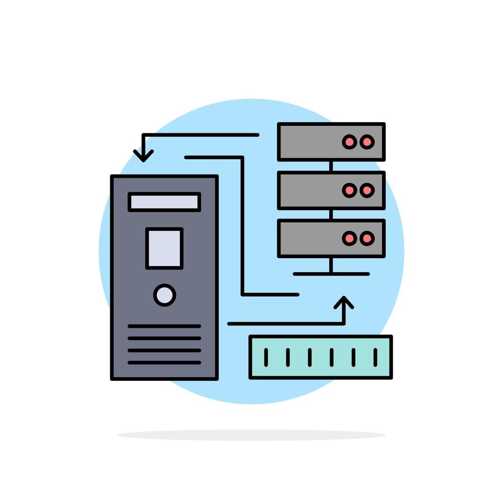 Combination data database electronic information Flat Color Icon Vector