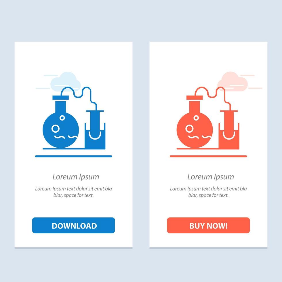 Tube Flask Lab Science  Blue and Red Download and Buy Now web Widget Card Template vector