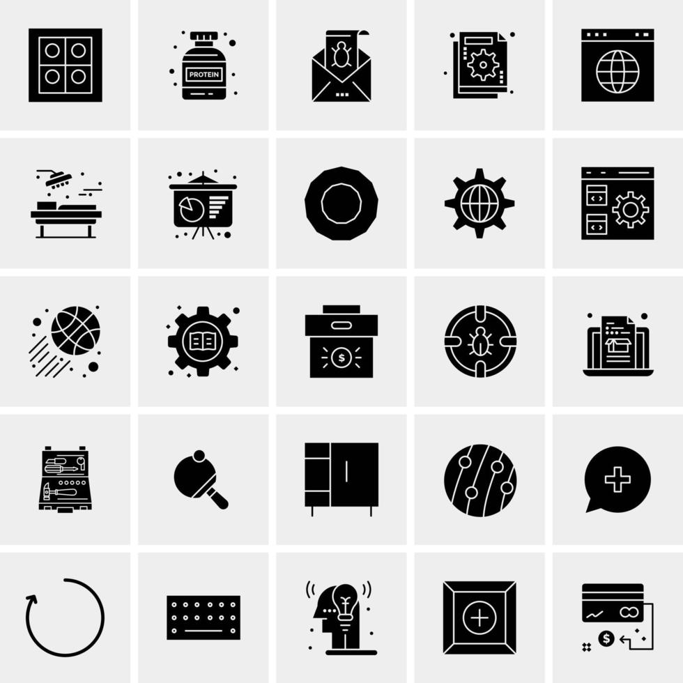 25 iconos de negocios universales vector ilustración de icono creativo para usar en proyectos relacionados con la web y dispositivos móviles