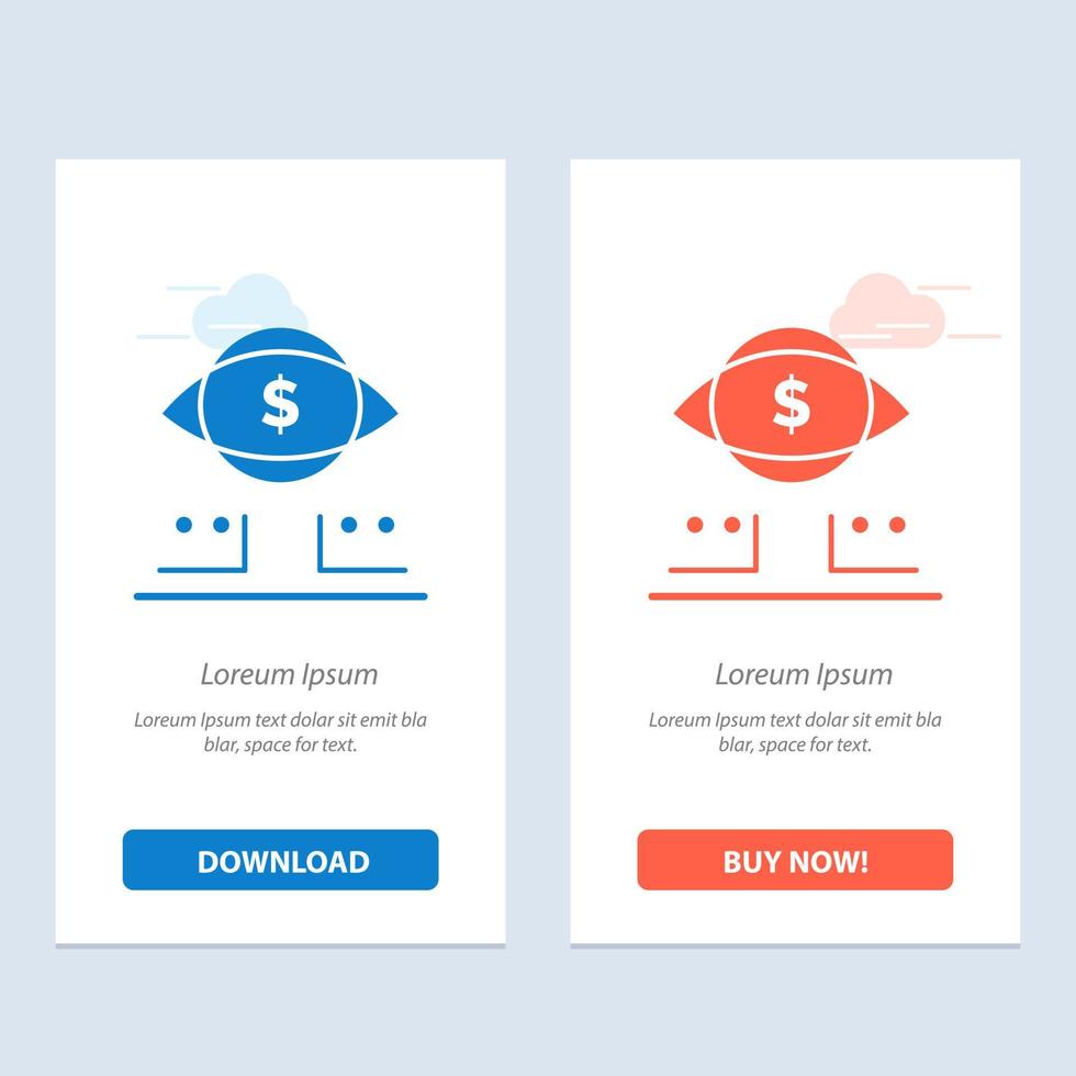 Eye Dollar Marketing Digital  Blue and Red Download and Buy Now web Widget Card Template vector