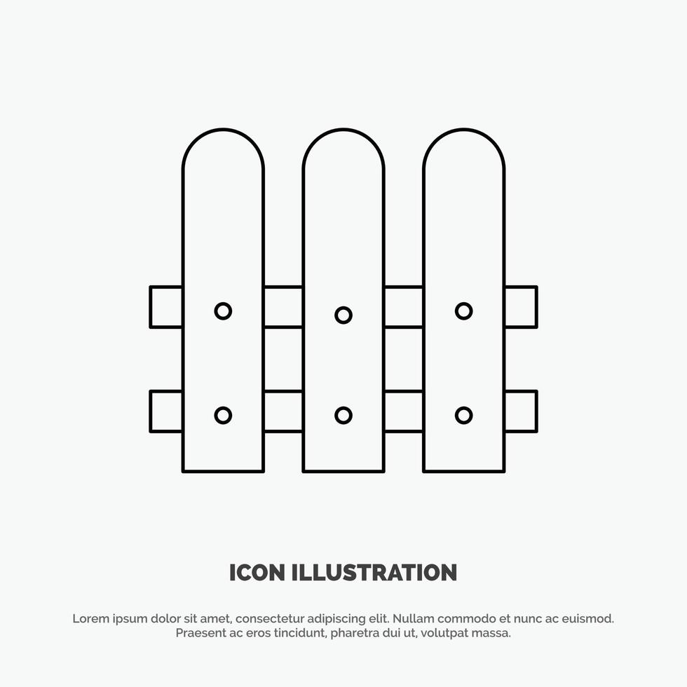 Construction Fence House Line Icon Vector