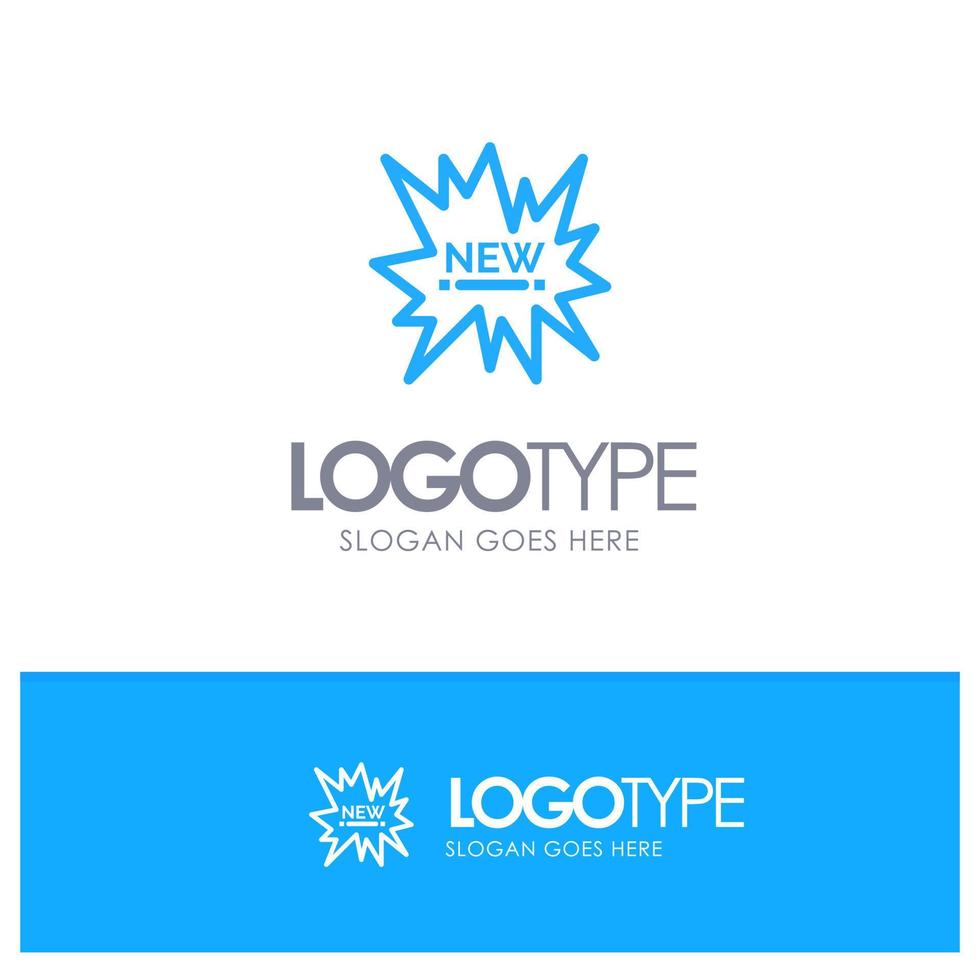 etiqueta de compras de comercio electrónico nuevo estilo de línea de logotipo azul vector