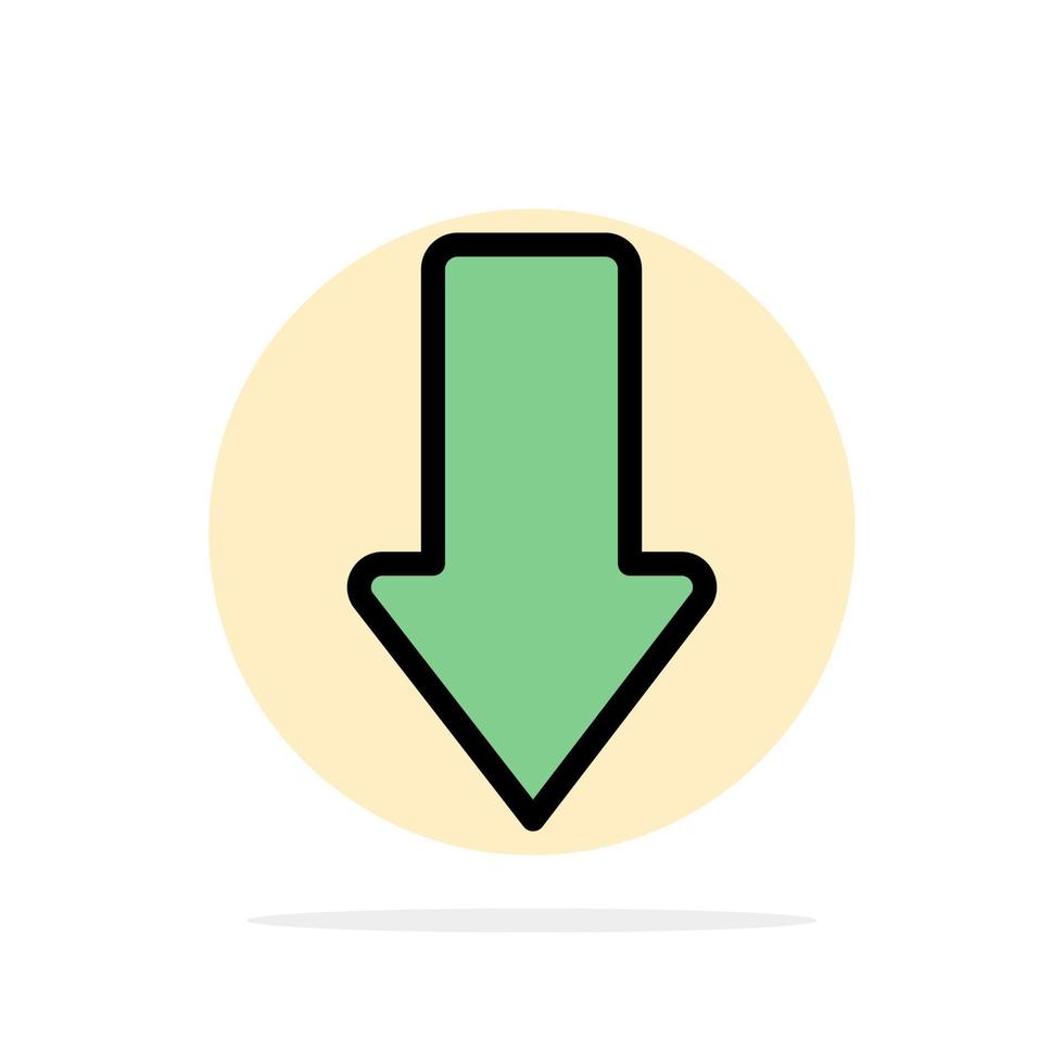Arrow Arrows Down Download Abstract Circle Background Flat color Icon vector