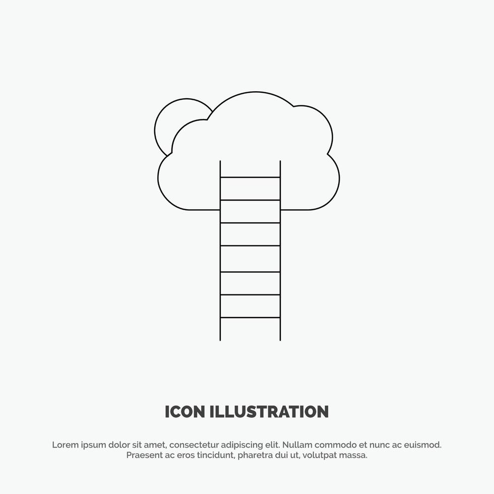 Growth Business Career Growth Heaven Ladder Stairs Line Icon Vector