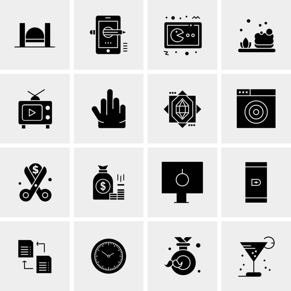 16 iconos universales de negocios vector ilustración de icono creativo para usar en proyectos relacionados con la web y dispositivos móviles