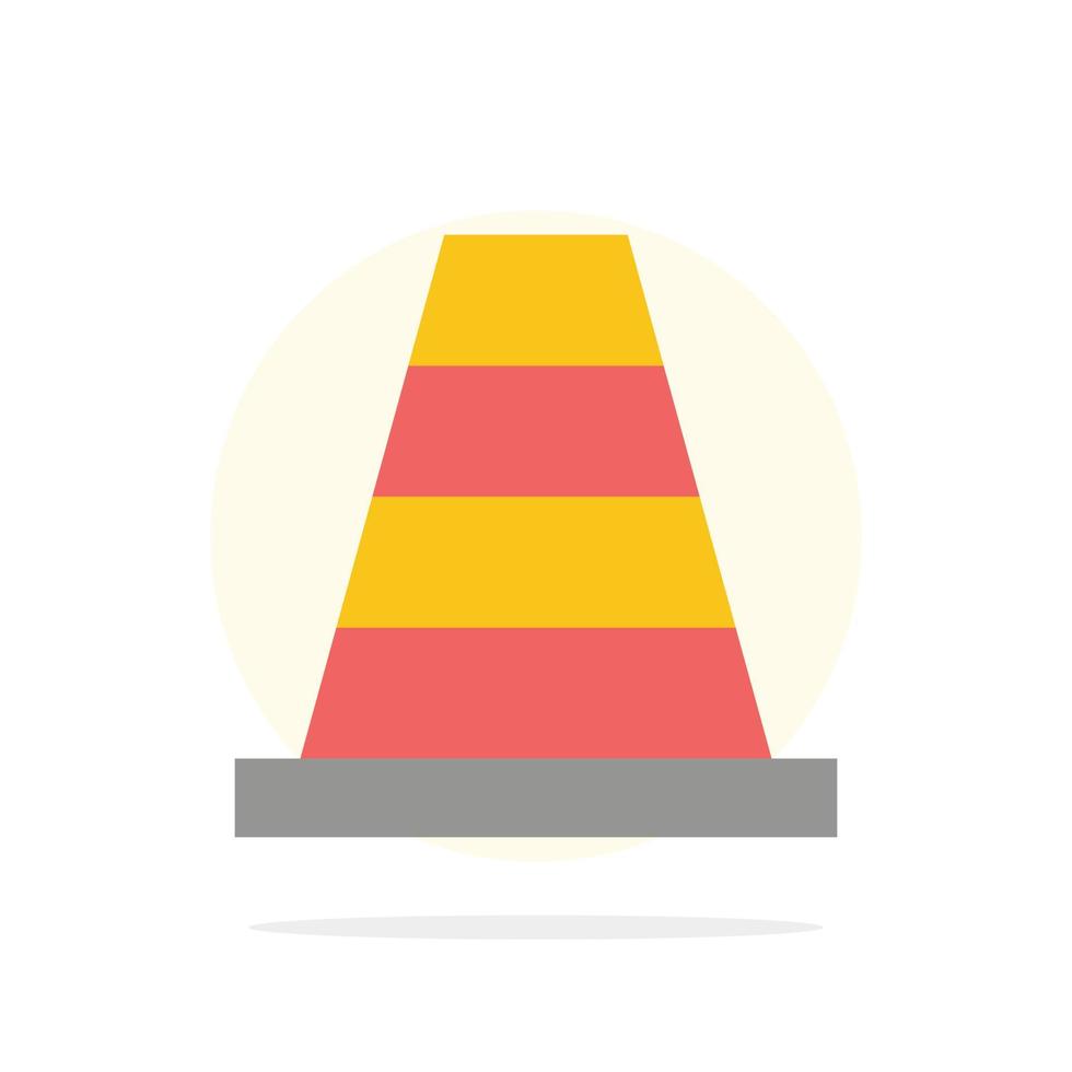 Cone Construction Tool Abstract Circle Background Flat color Icon vector
