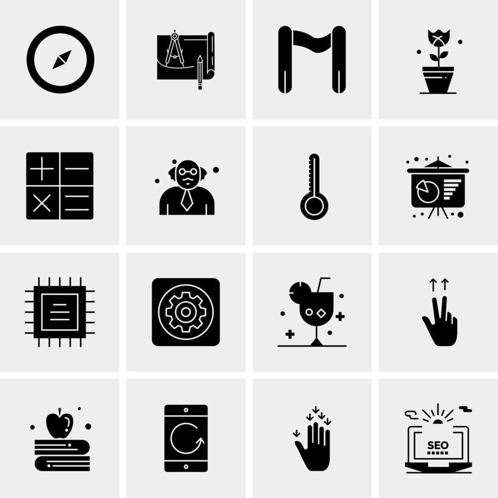 16 iconos universales de negocios vector ilustración de icono creativo para usar en proyectos relacionados con la web y dispositivos móviles