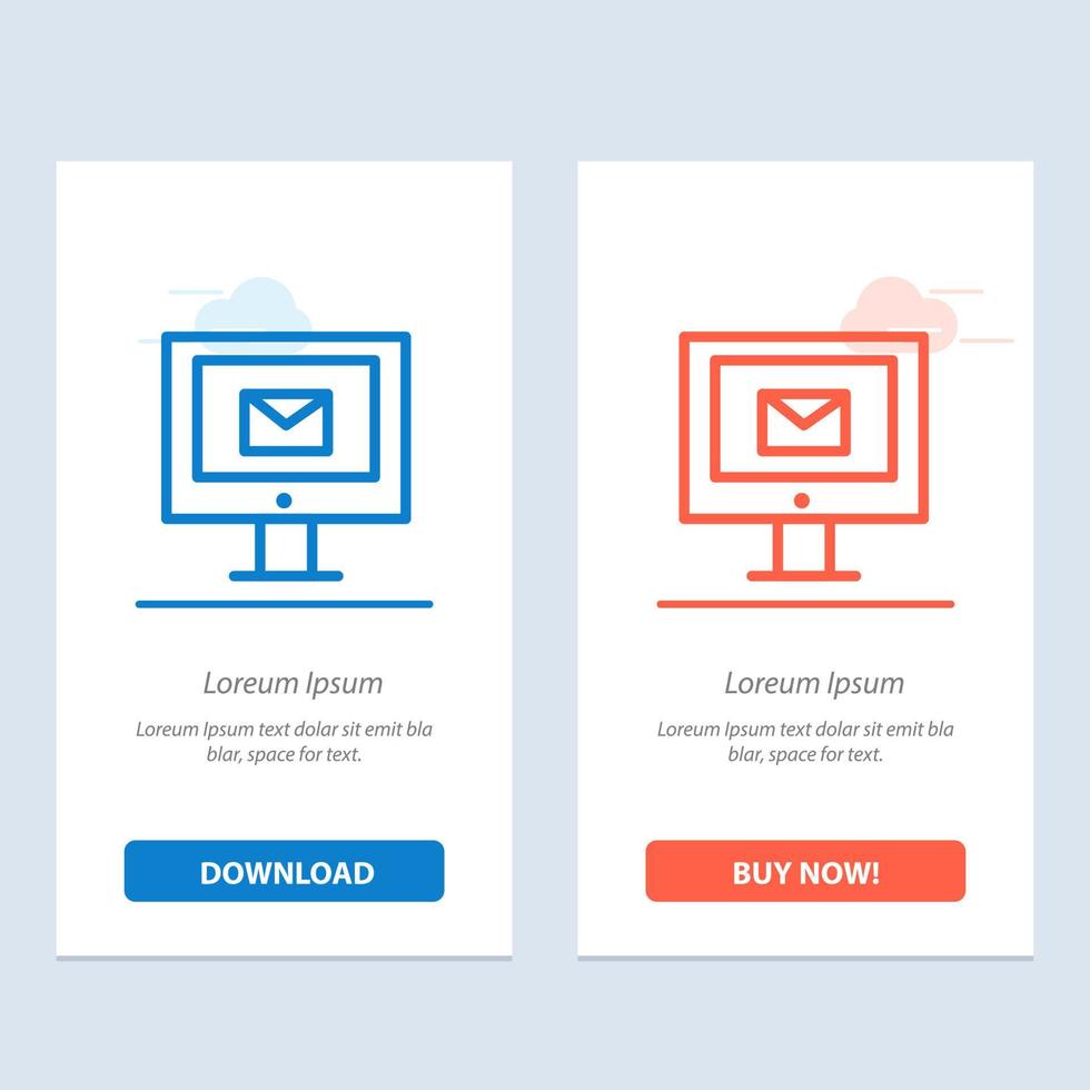 Computer Mail Chat Service  Blue and Red Download and Buy Now web Widget Card Template vector