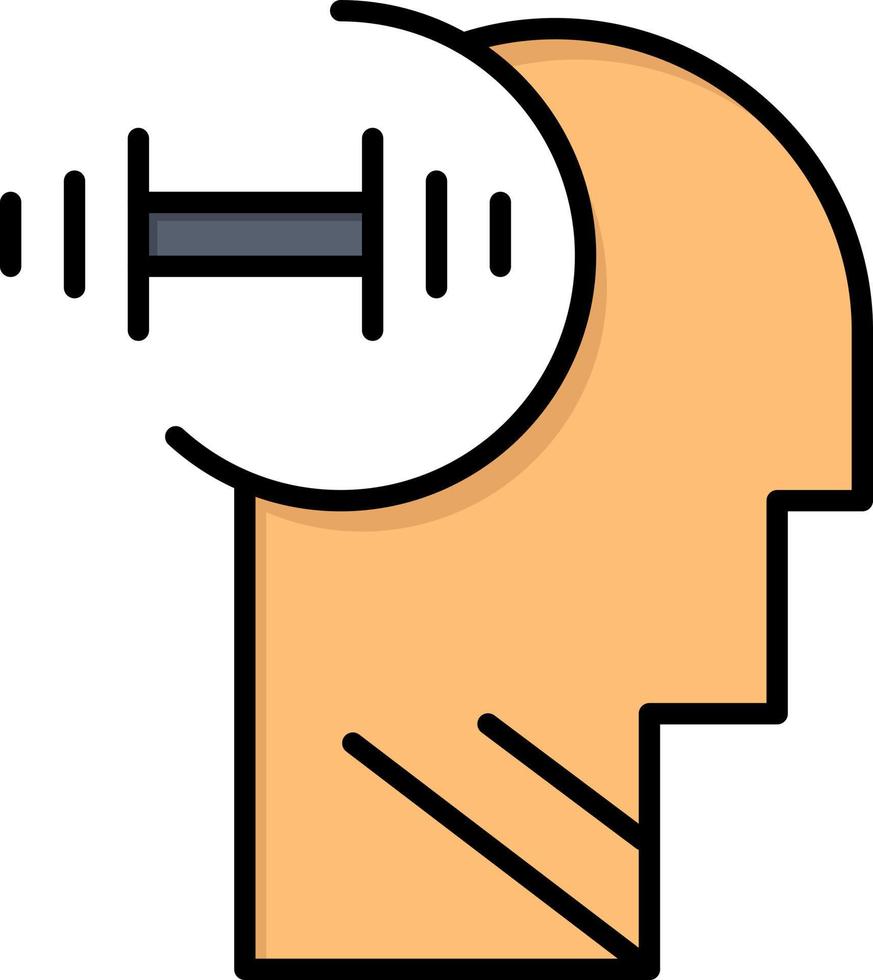 Training Brian Dumbbell Head  Flat Color Icon Vector icon banner Template