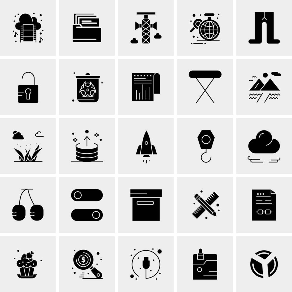 25 iconos de negocios universales vector ilustración de icono creativo para usar en proyectos relacionados con la web y dispositivos móviles