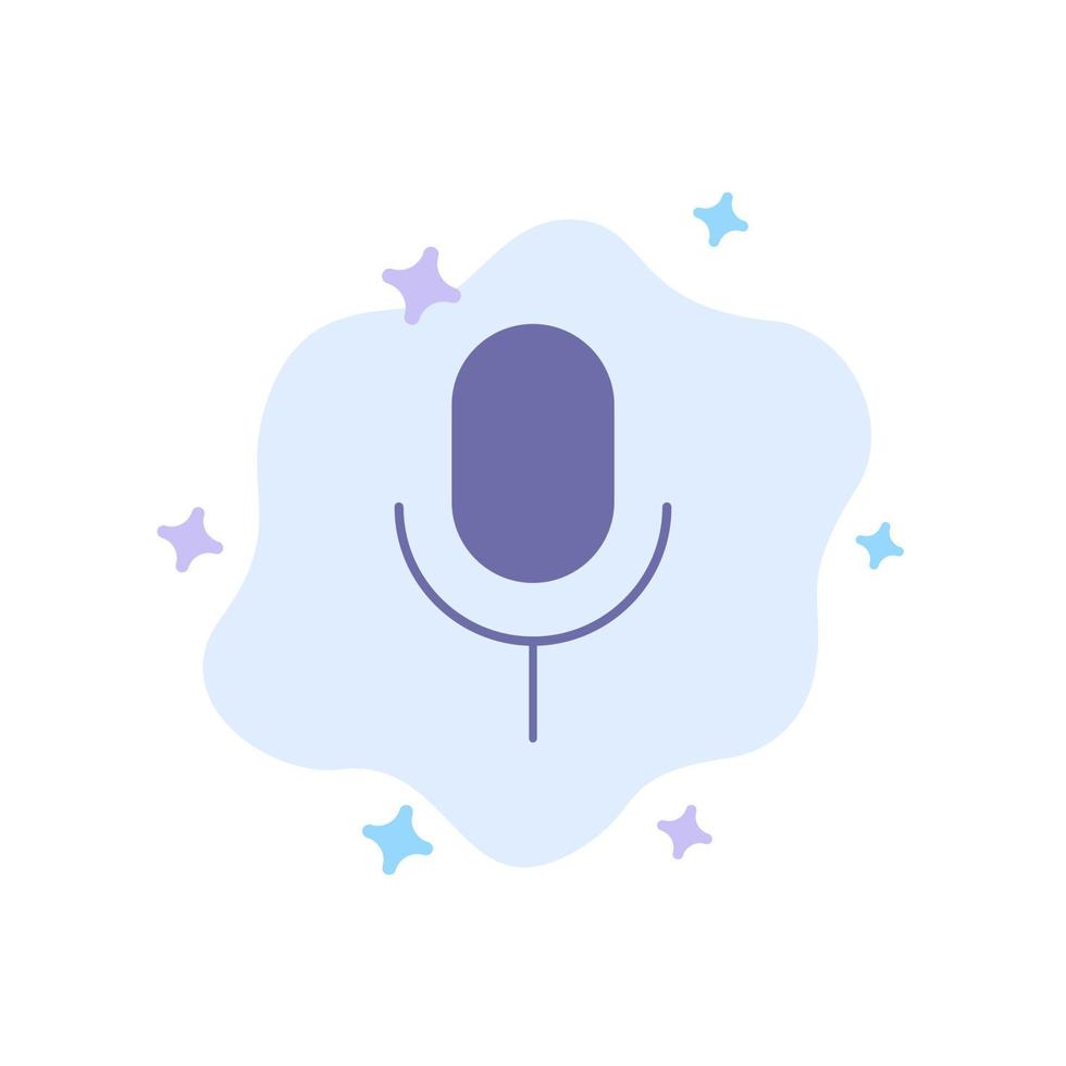 Mic Microphone Basic Ui Blue Icon on Abstract Cloud Background vector