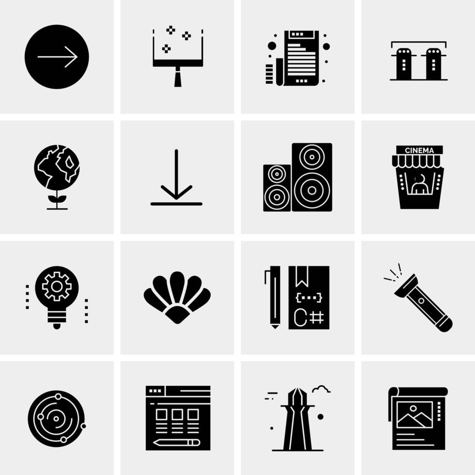 16 iconos universales de negocios vector ilustración de icono creativo para usar en proyectos relacionados con la web y dispositivos móviles