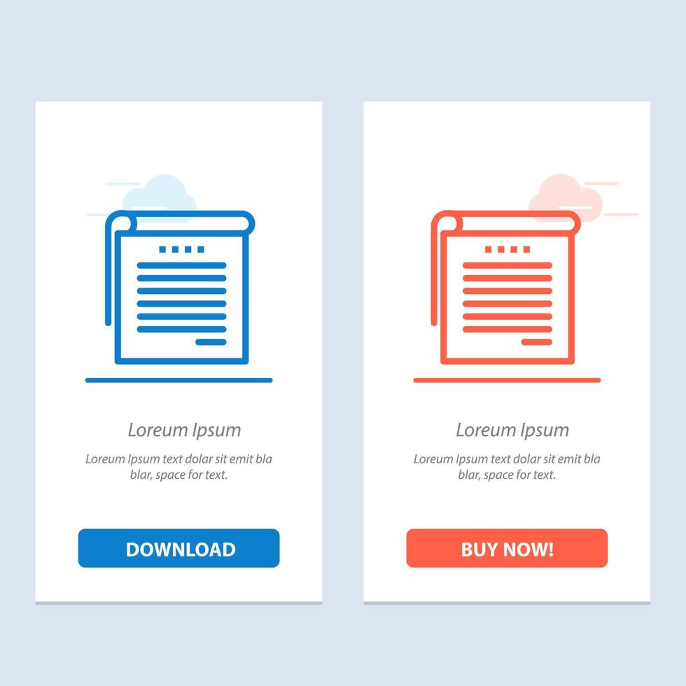 Student Notes Books Student Notes  Blue and Red Download and Buy Now web Widget Card Template vector