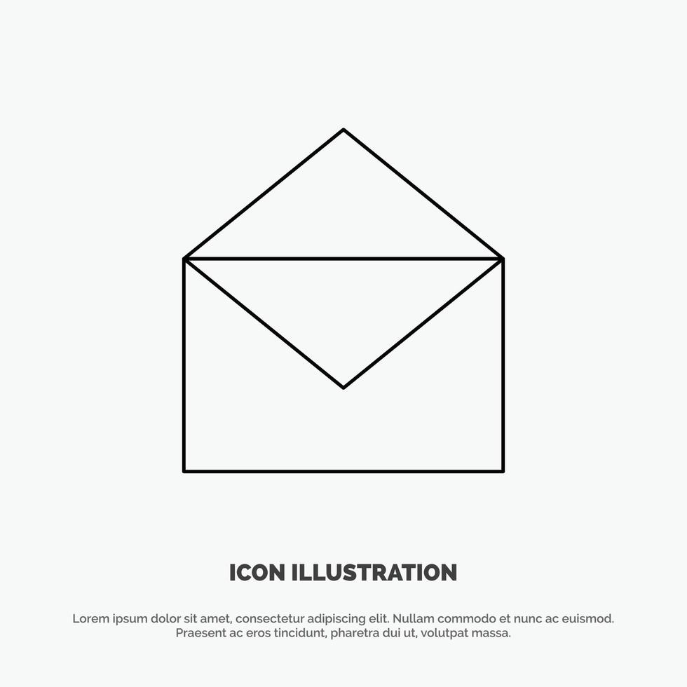 Email Mail Message Open Line Icon Vector