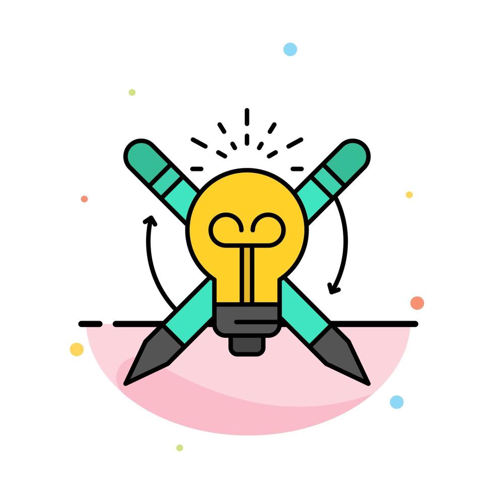 Success Bulb Light Focus  Abstract Flat Color Icon Template vector