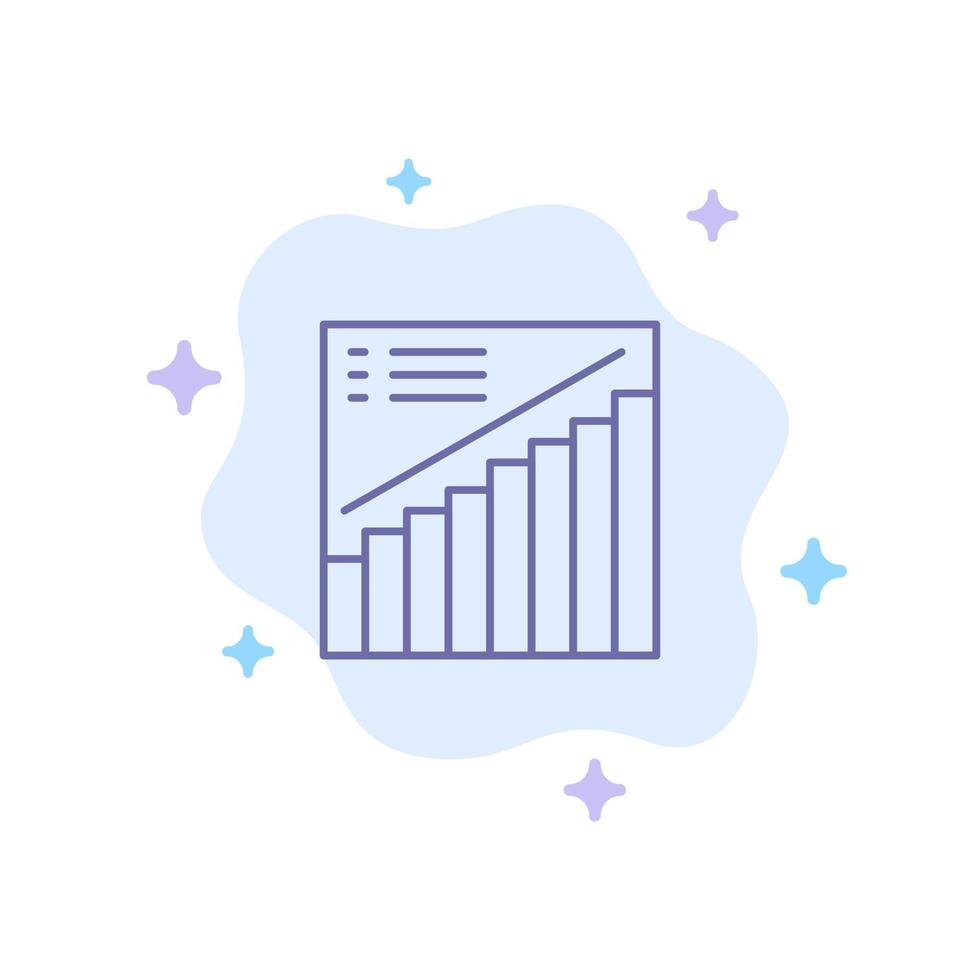 Chart Graph Analytics Presentation Sales Blue Icon on Abstract Cloud Background vector