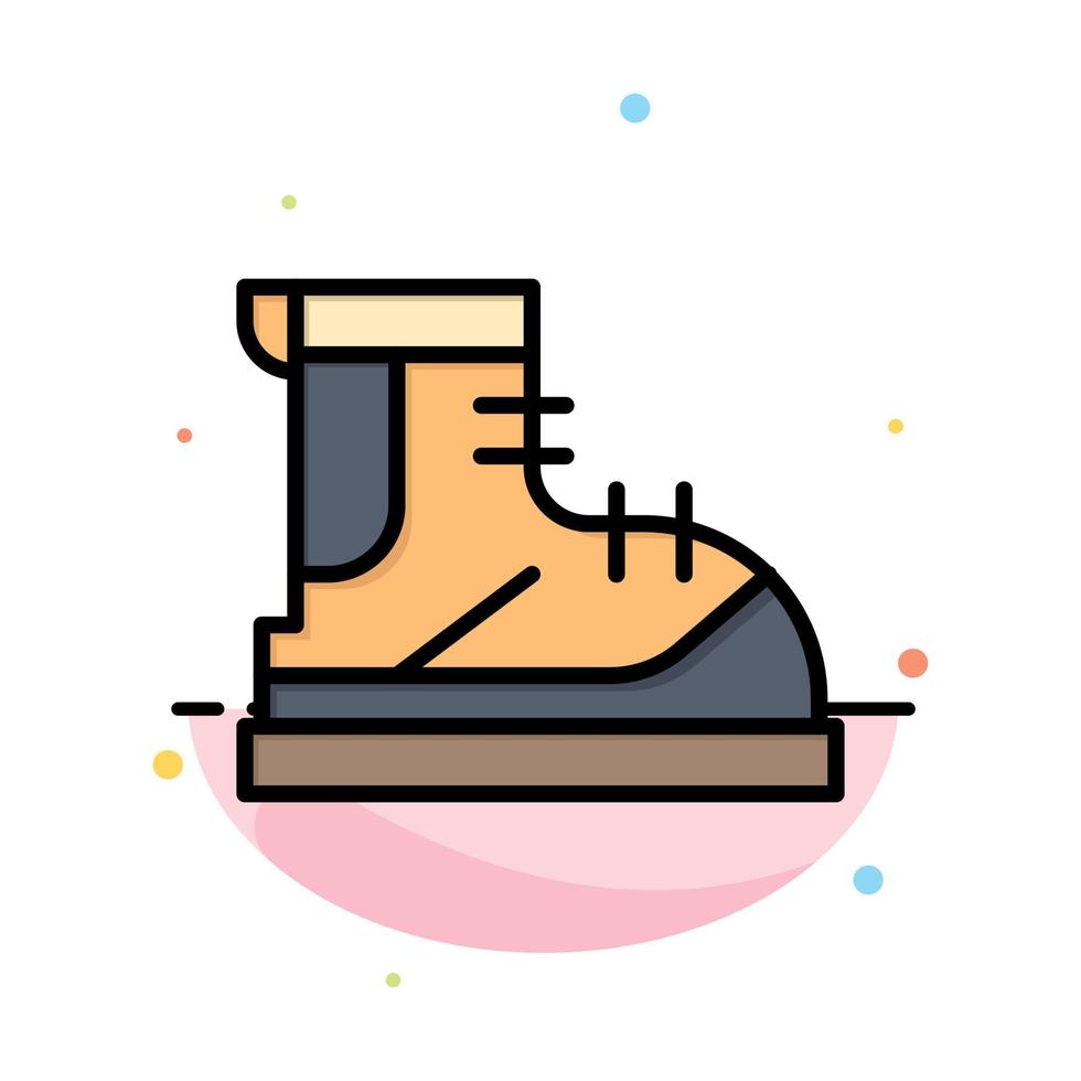 Boots Hiker Hiking Track Boot Abstract Flat Color Icon Template vector