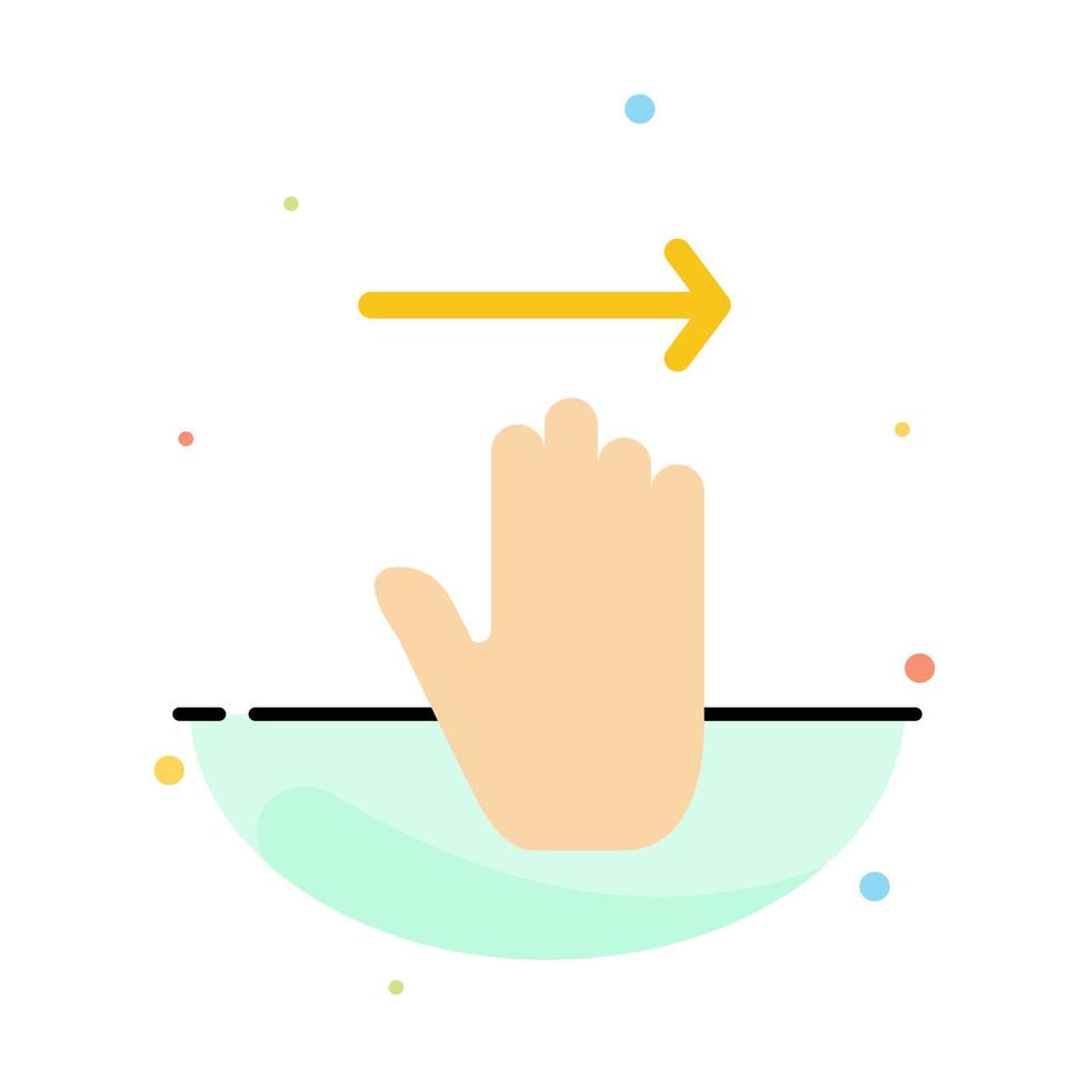 Hand Arrow Gestures right Abstract Flat Color Icon Template vector
