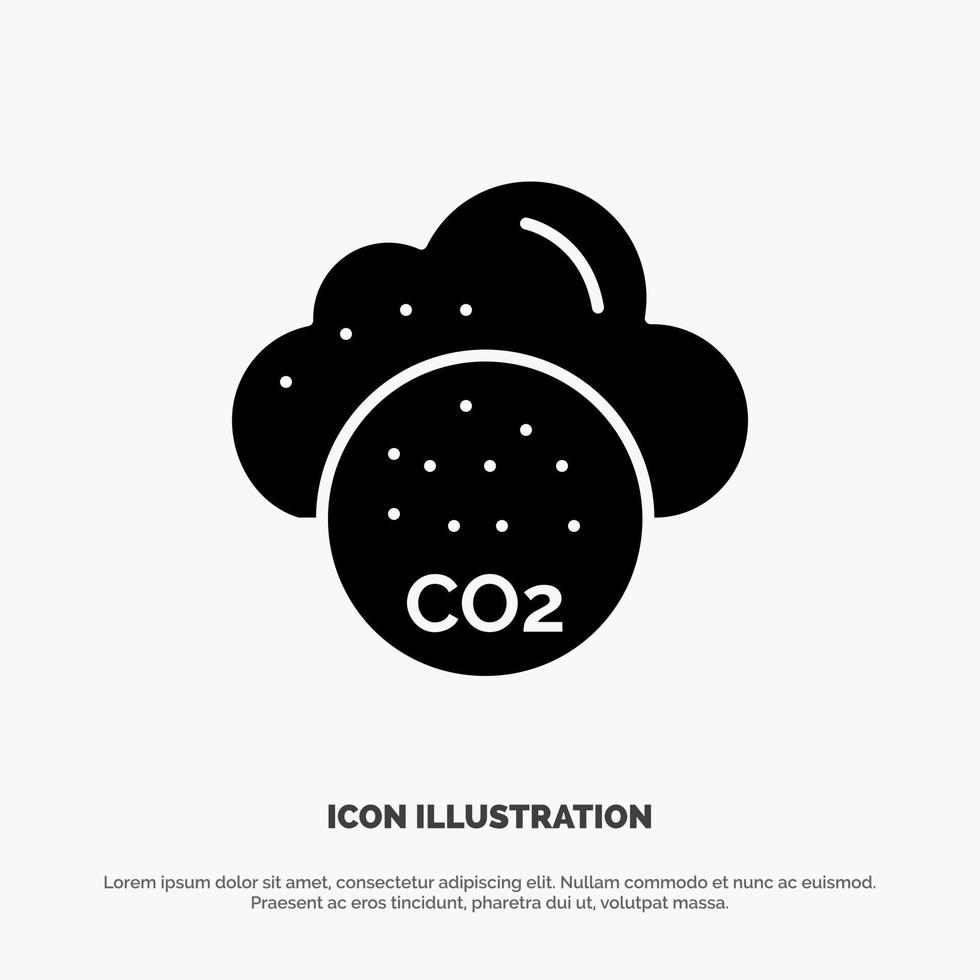 Environmental Pollution Co3 Industry solid Glyph Icon vector