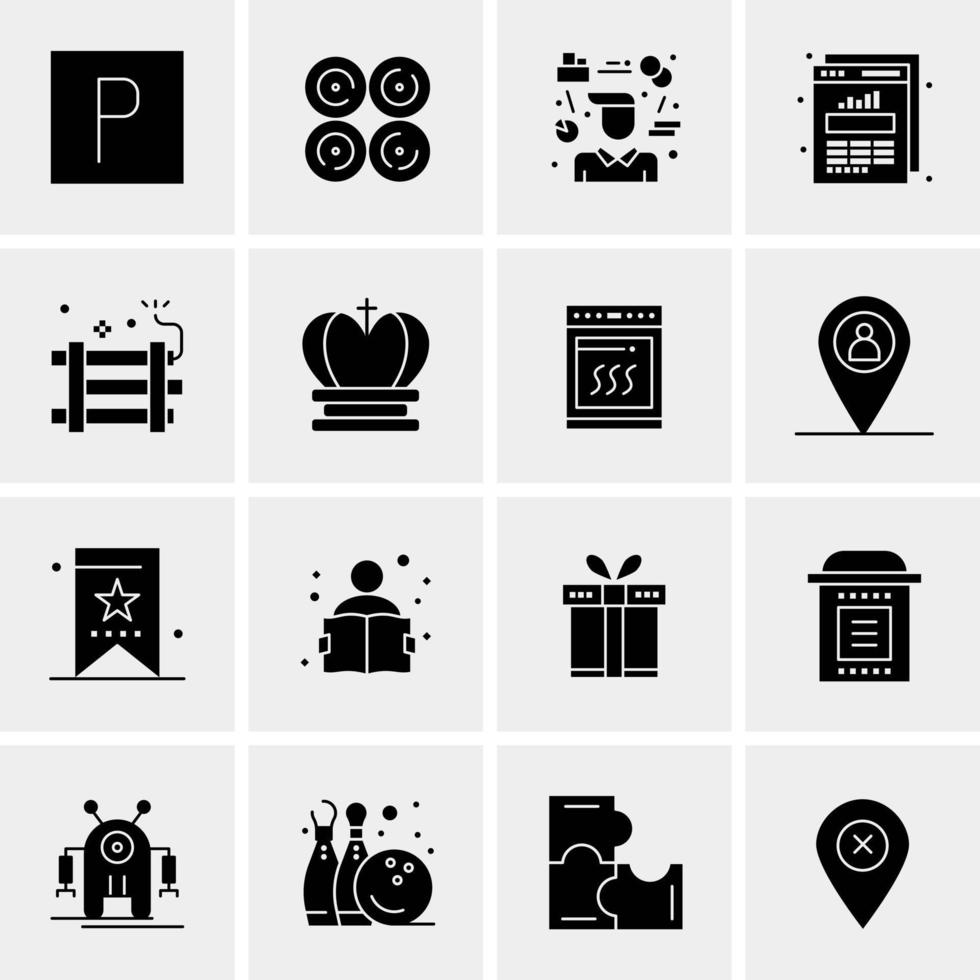 16 iconos universales de negocios vector ilustración de icono creativo para usar en proyectos relacionados con la web y dispositivos móviles