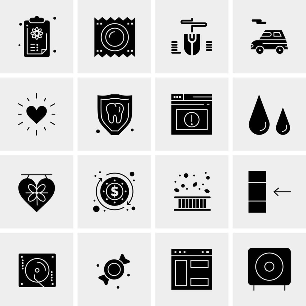 16 iconos universales de negocios vector ilustración de icono creativo para usar en proyectos relacionados con la web y dispositivos móviles