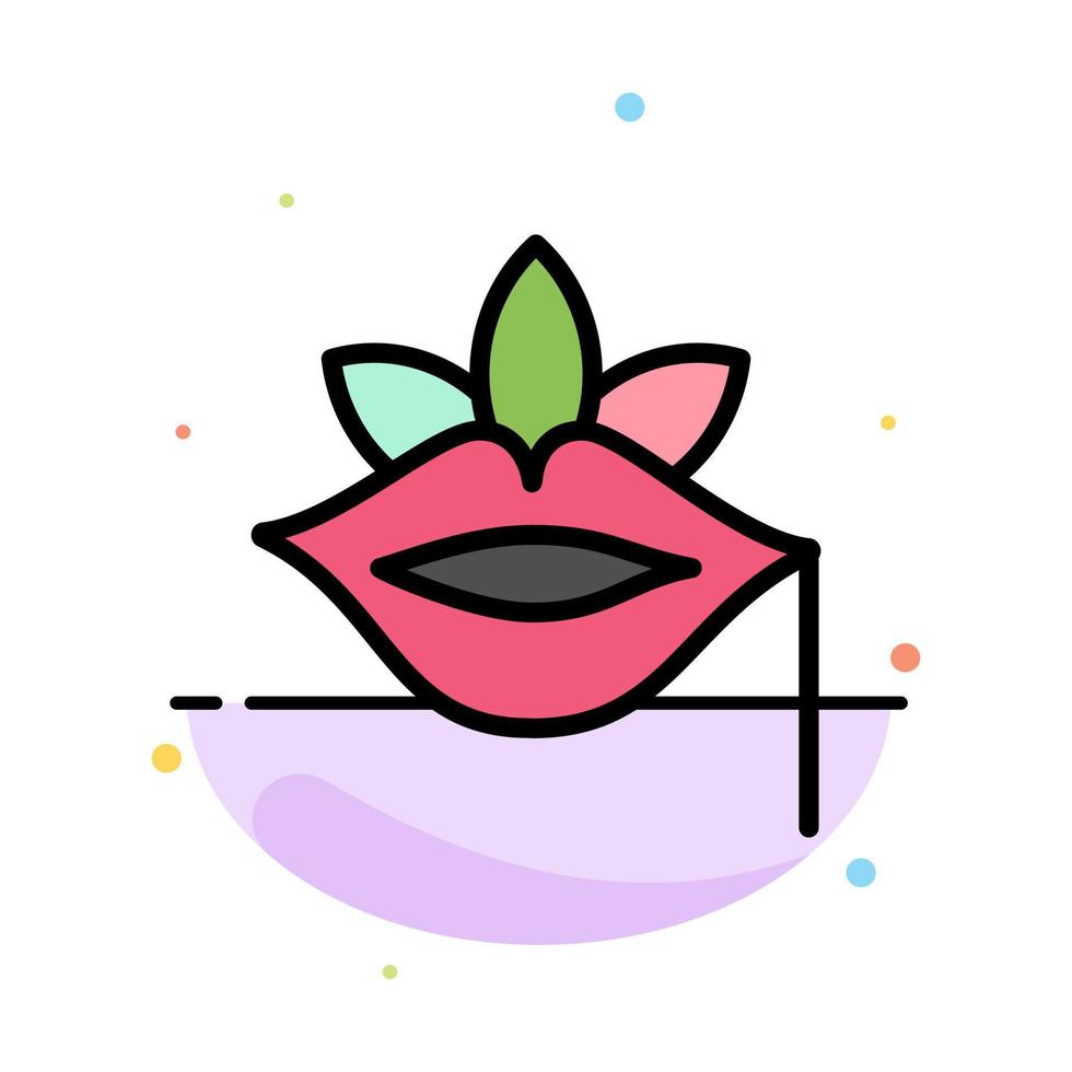 Lips Flower Plant Rose Spring Abstract Flat Color Icon Template vector