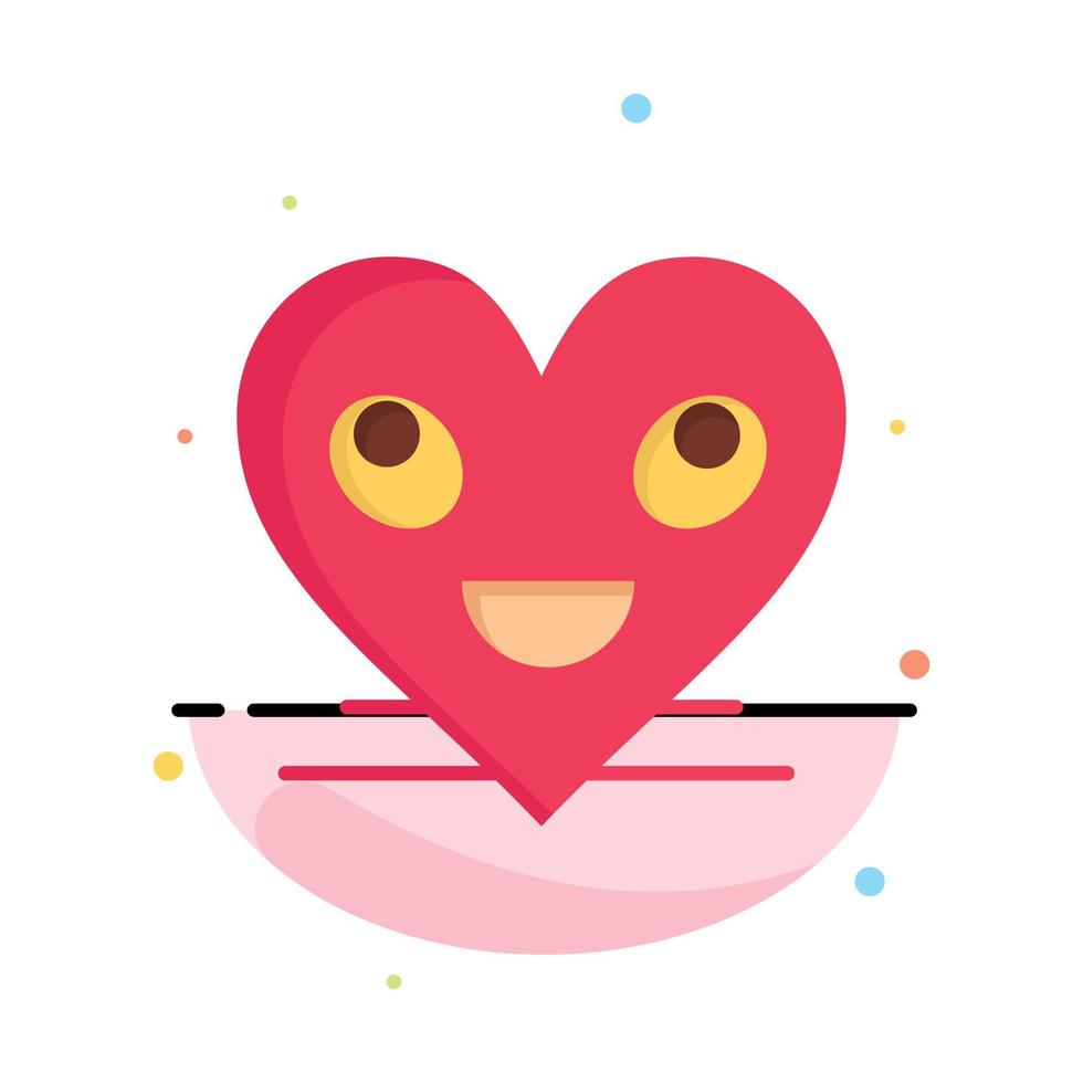 Heart Emojis Smiley Face Smile Business Logo Template Flat Color vector