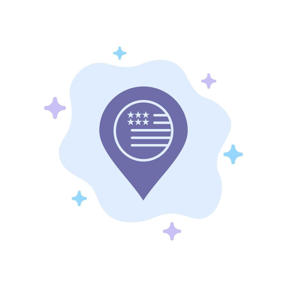American Location Map Sign Blue Icon on Abstract Cloud Background vector