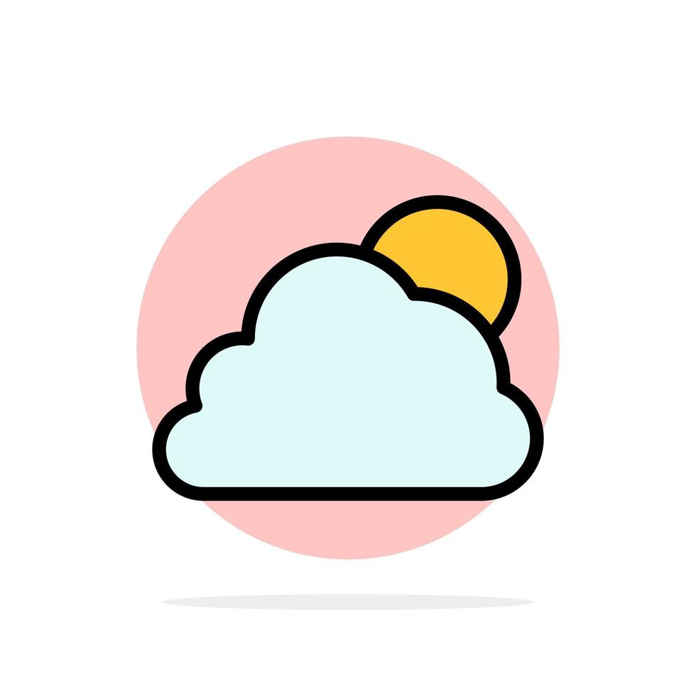 cielo nube sol nublado círculo abstracto fondo color plano icono vector