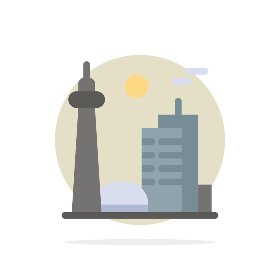 Building Canada City Famous City Toronto Abstract Circle Background Flat color Icon vector