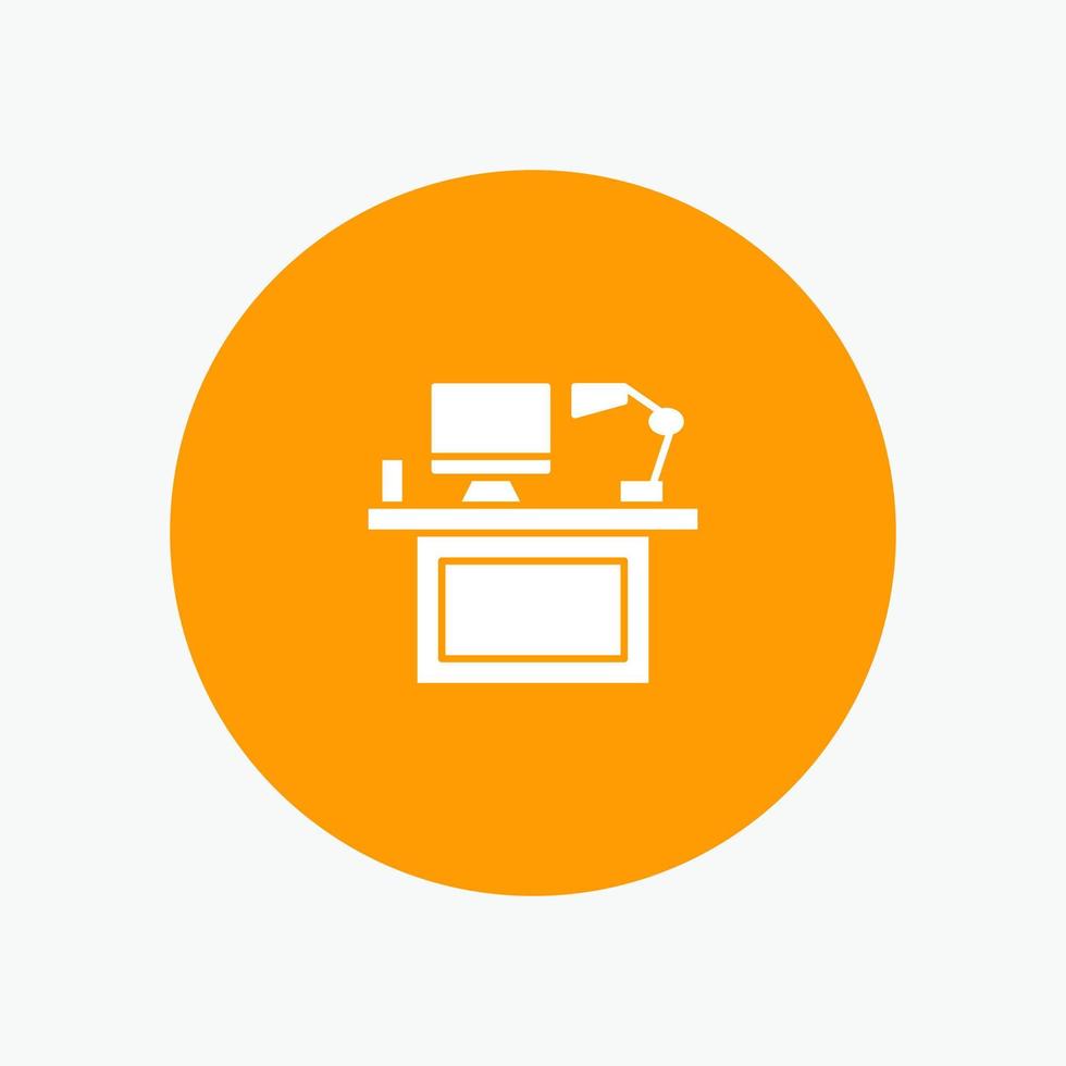 Computer Desk Desktop Monitor Office Place Table vector