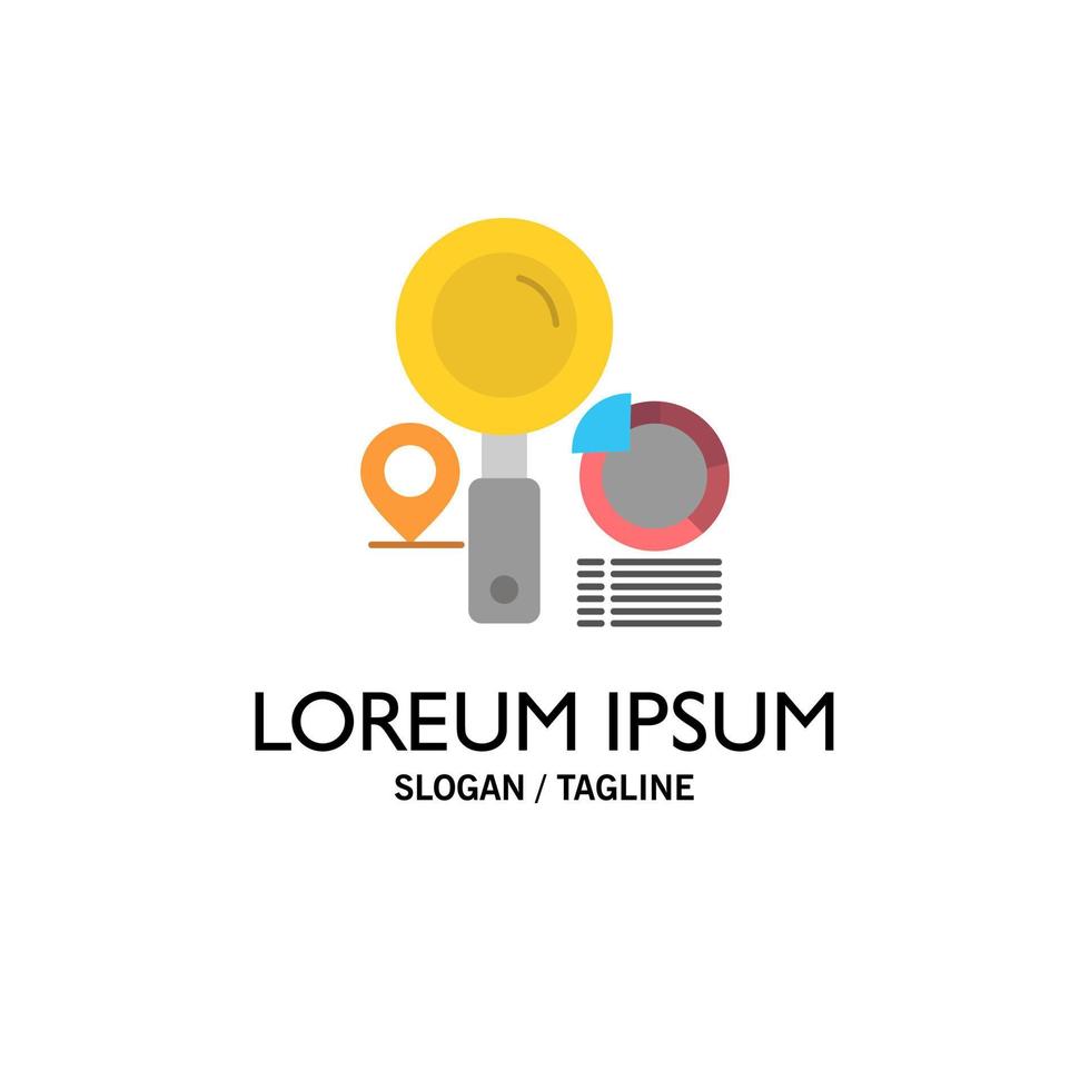 Search Location Finder Graph  Business Logo Template Flat Color vector