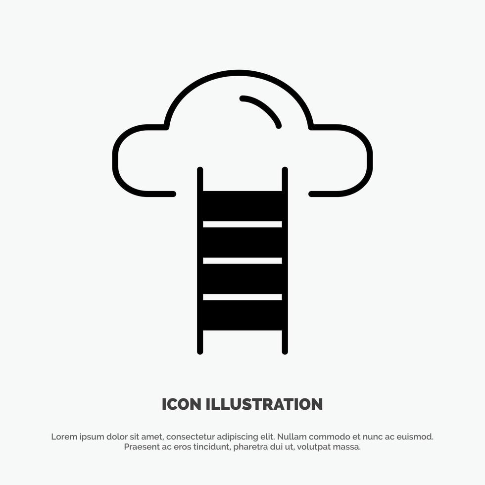 Stair Cloud User Interface solid Glyph Icon vector