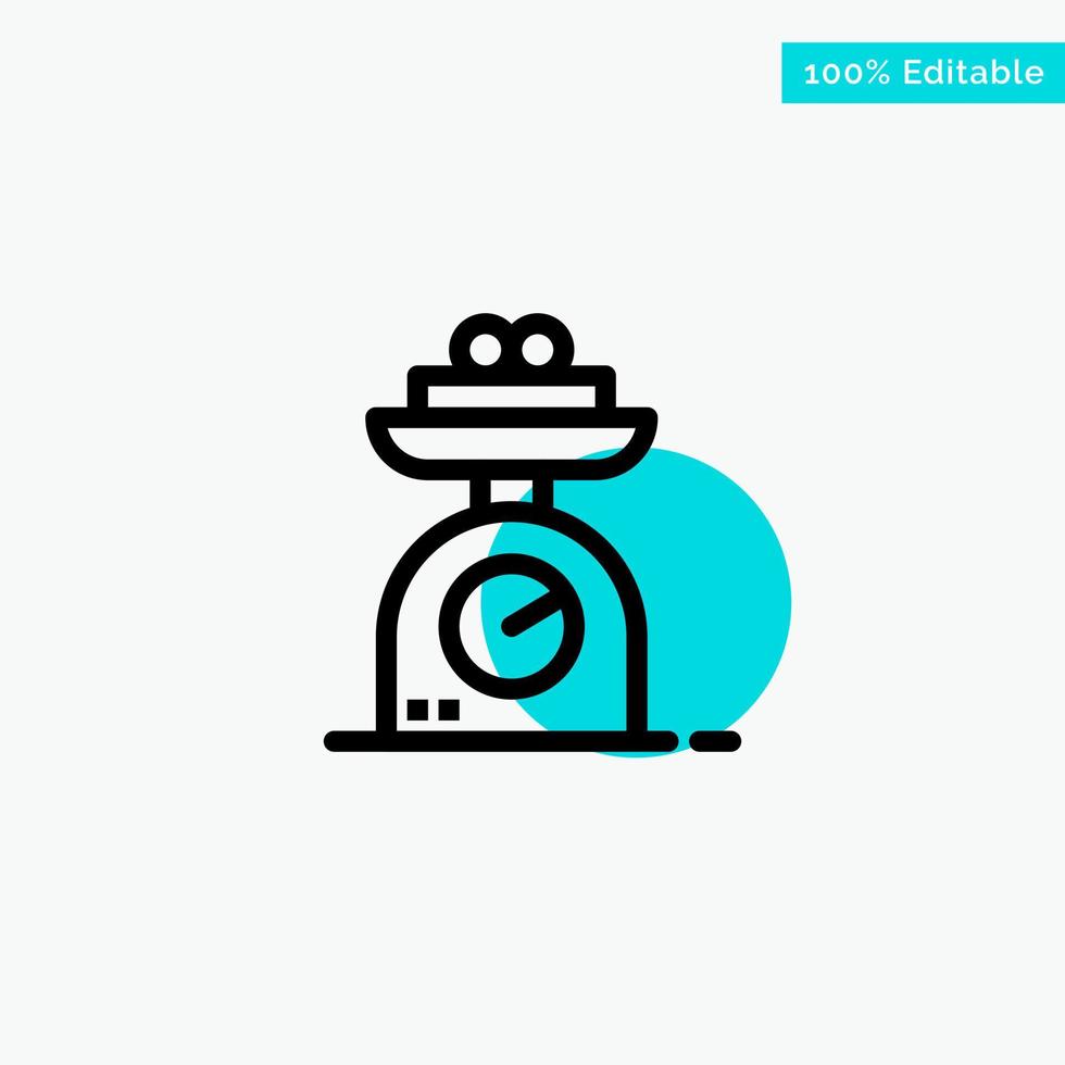 Machine Scale Weighing Weight turquoise highlight circle point Vector icon