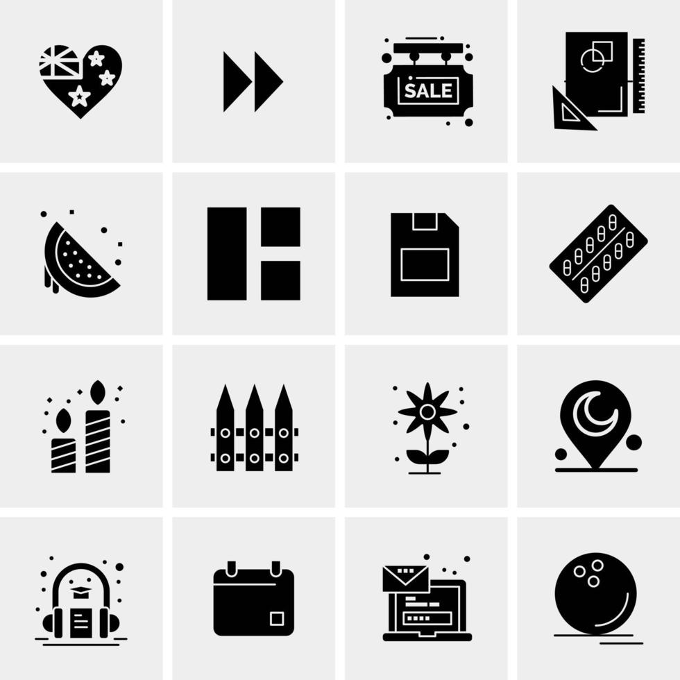 16 iconos universales de negocios vector ilustración de icono creativo para usar en proyectos relacionados con la web y dispositivos móviles