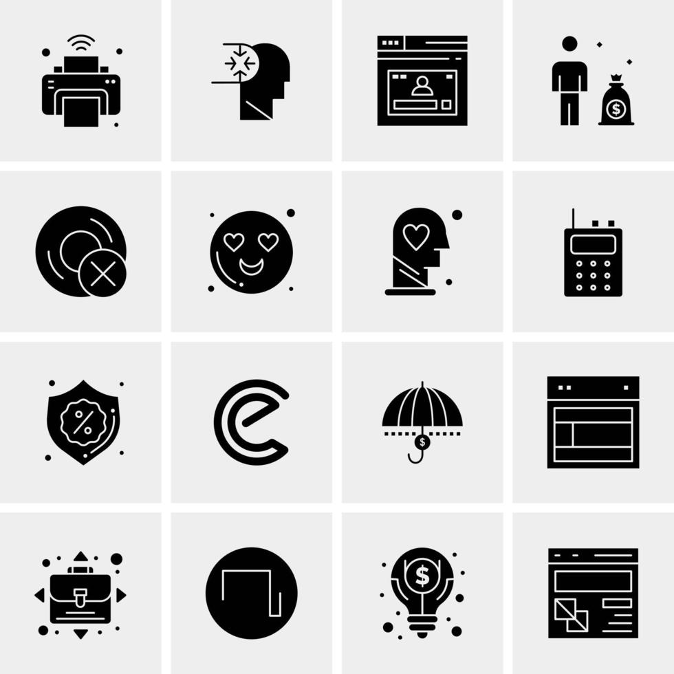 16 iconos universales de negocios vector ilustración de icono creativo para usar en proyectos relacionados con la web y dispositivos móviles