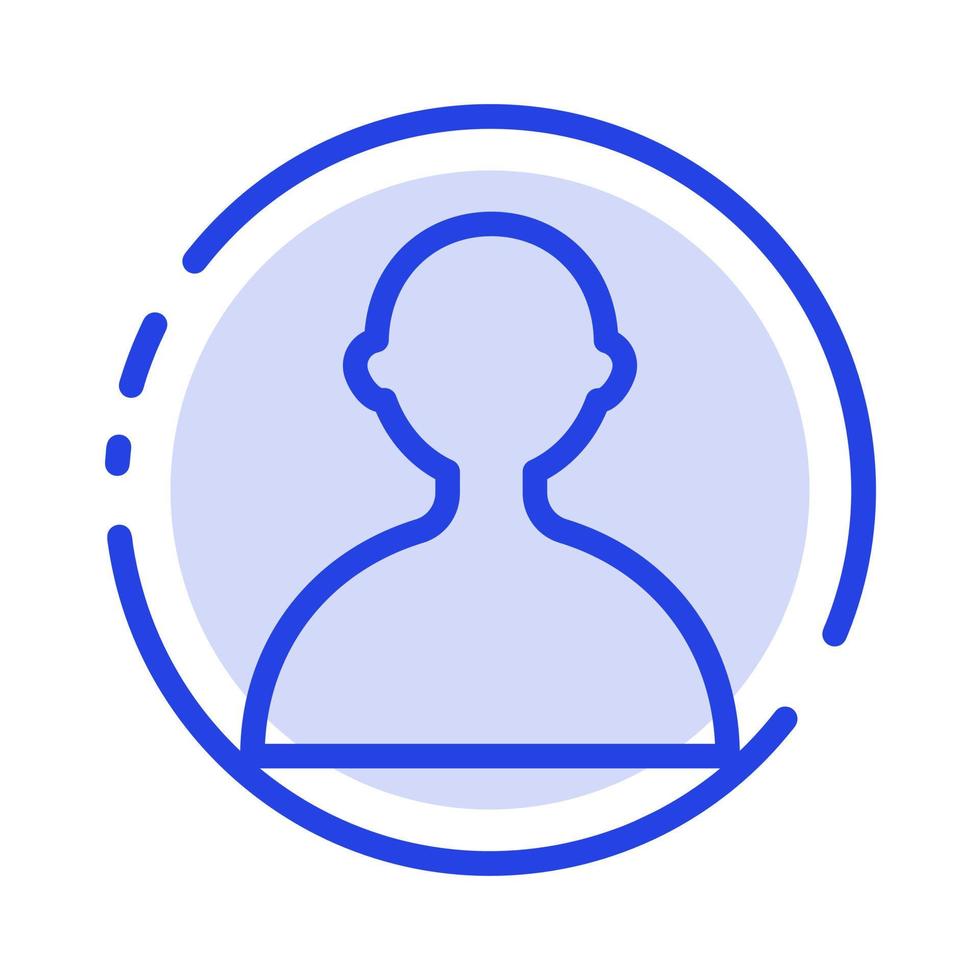 Avatar User Basic Blue Dotted Line Line Icon vector