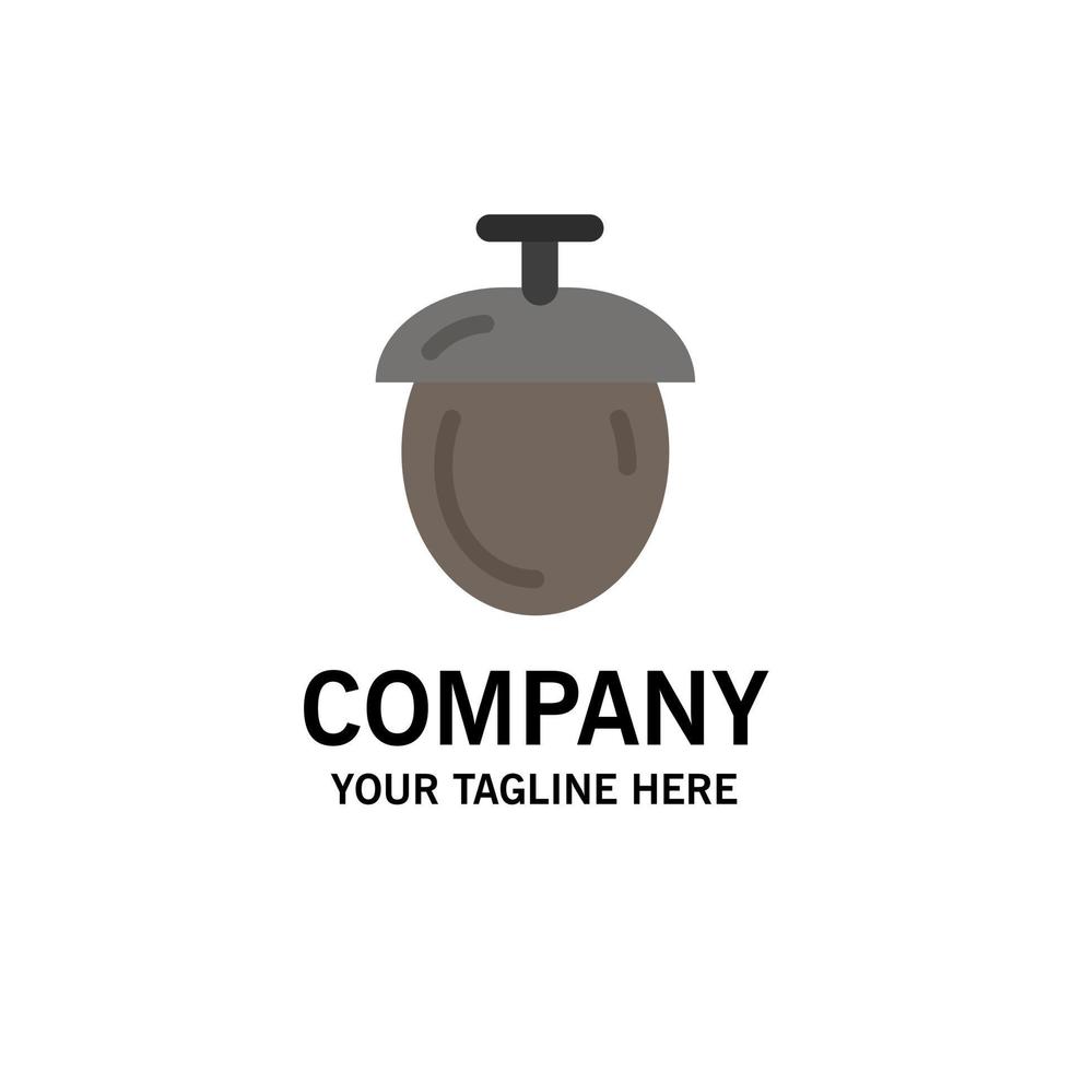 Forest Nuts Seeds Business Logo Template Flat Color vector