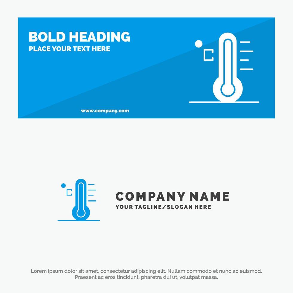 Cloud Light Rainy Sun Temperature SOlid Icon Website Banner and Business Logo Template vector