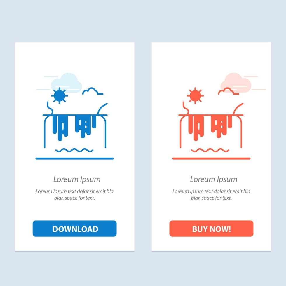 Mountains River Sun Canada  Blue and Red Download and Buy Now web Widget Card Template vector