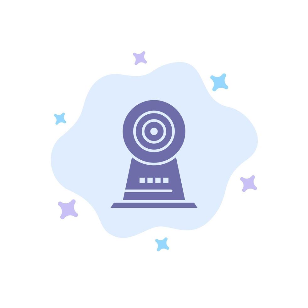 Camera Webcam Security Hotel Blue Icon on Abstract Cloud Background vector