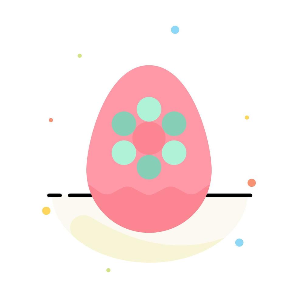 Egg Decoration Easter Flower Plant Abstract Flat Color Icon Template vector