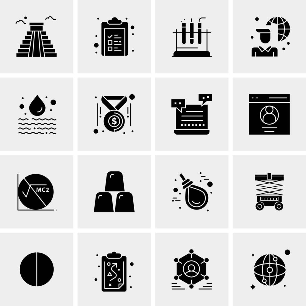 16 iconos universales de negocios vector ilustración de icono creativo para usar en proyectos relacionados con la web y dispositivos móviles