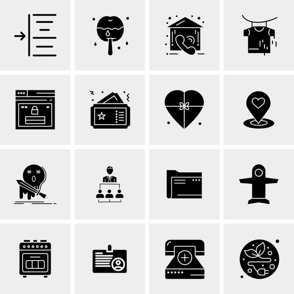 16 iconos universales de negocios vector ilustración de icono creativo para usar en proyectos relacionados con la web y dispositivos móviles