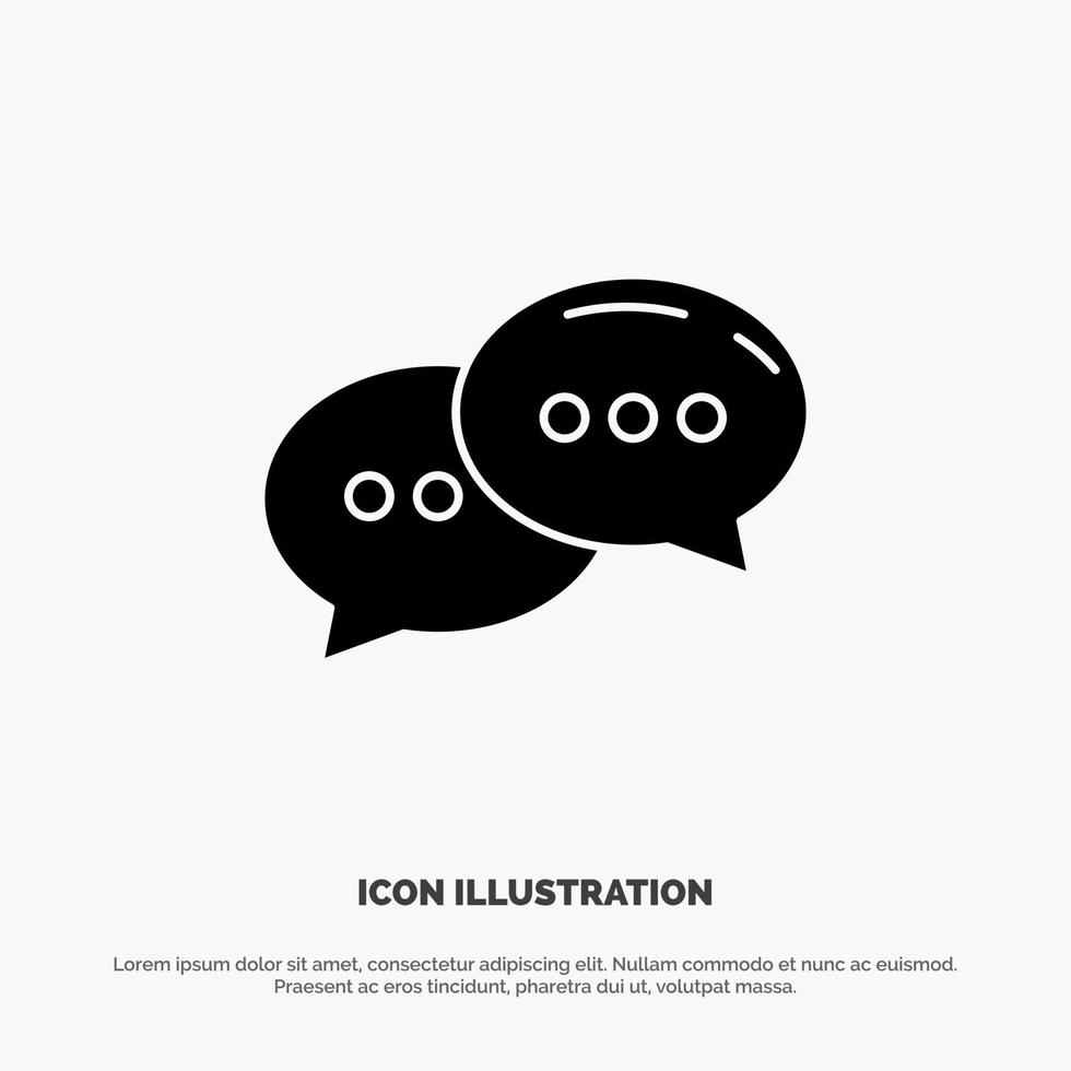 chat chat conversación diálogo sólido glifo icono vector