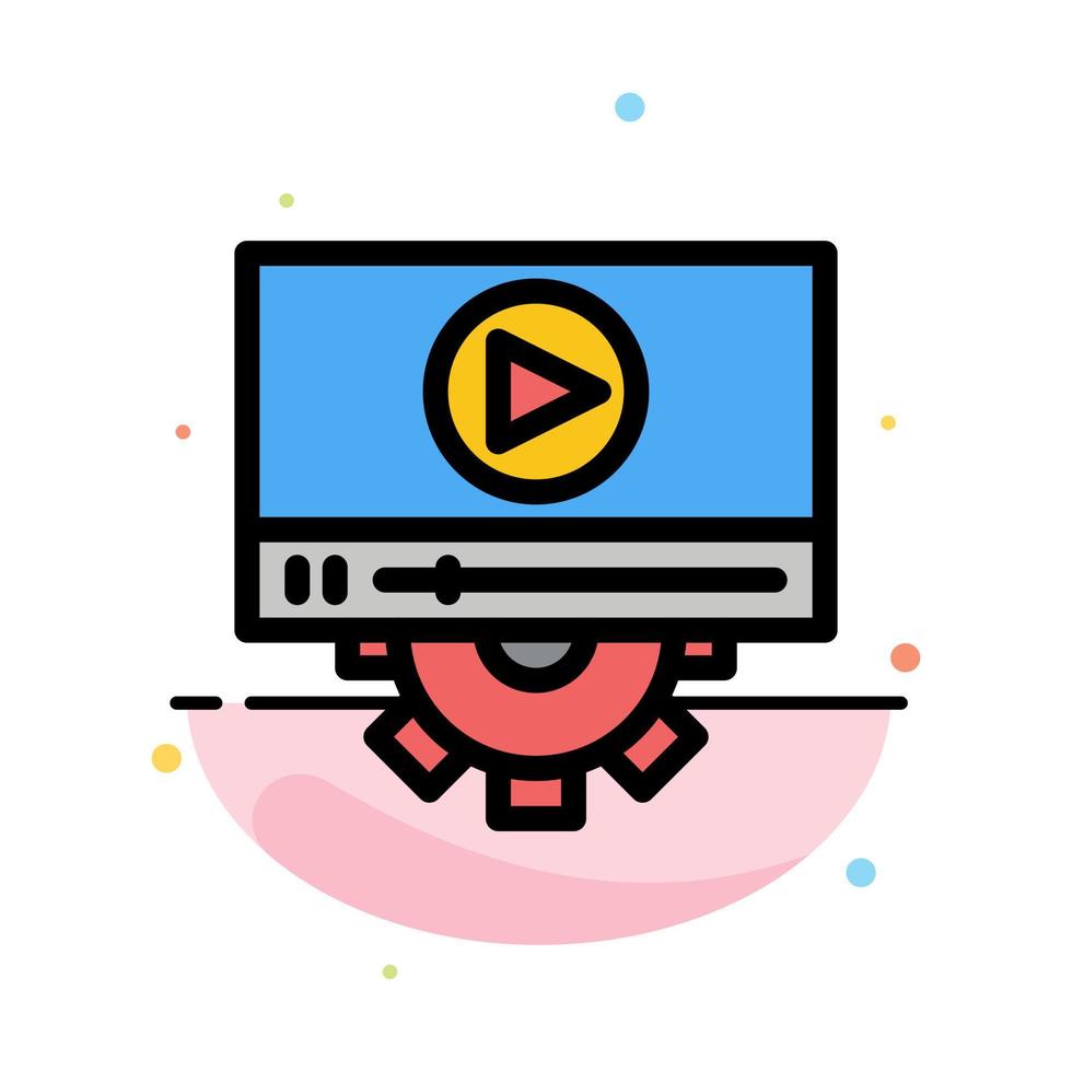 Video Play Setting Design Abstract Flat Color Icon Template vector