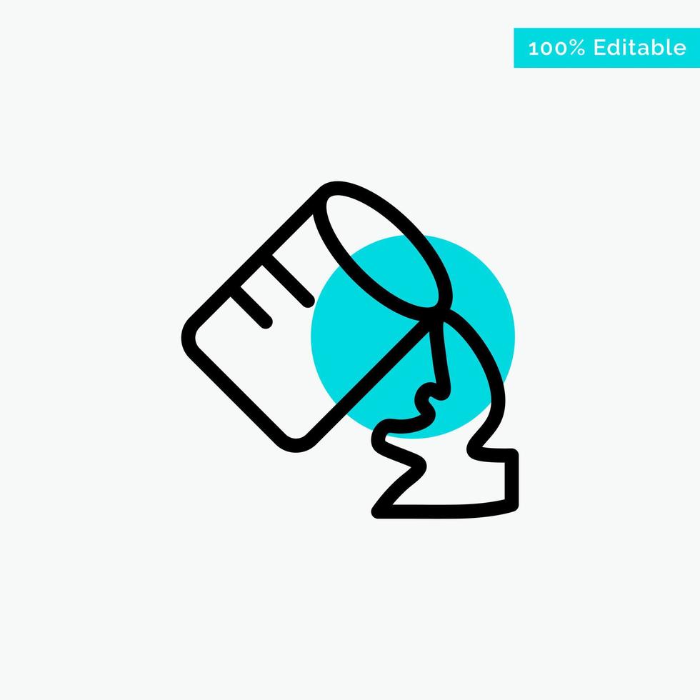 Glass Water Humid turquoise highlight circle point Vector icon