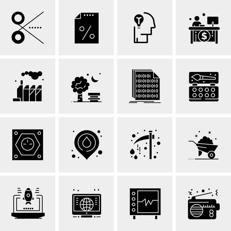 16 iconos universales de negocios vector ilustración de icono creativo para usar en proyectos relacionados con la web y dispositivos móviles