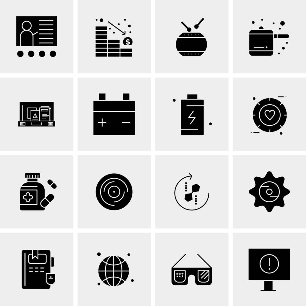 16 iconos universales de negocios vector ilustración de icono creativo para usar en proyectos relacionados con la web y dispositivos móviles